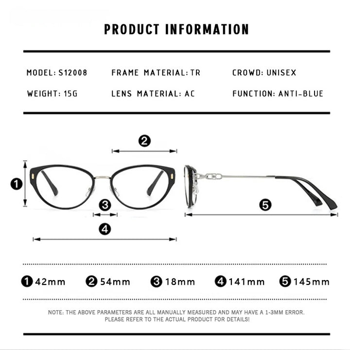 Kansept Womens Full Rim Oval Cat Eye Tr 90 Alloy Reading Glasses 12008 — view 2 | Kansept at FuzWeb
