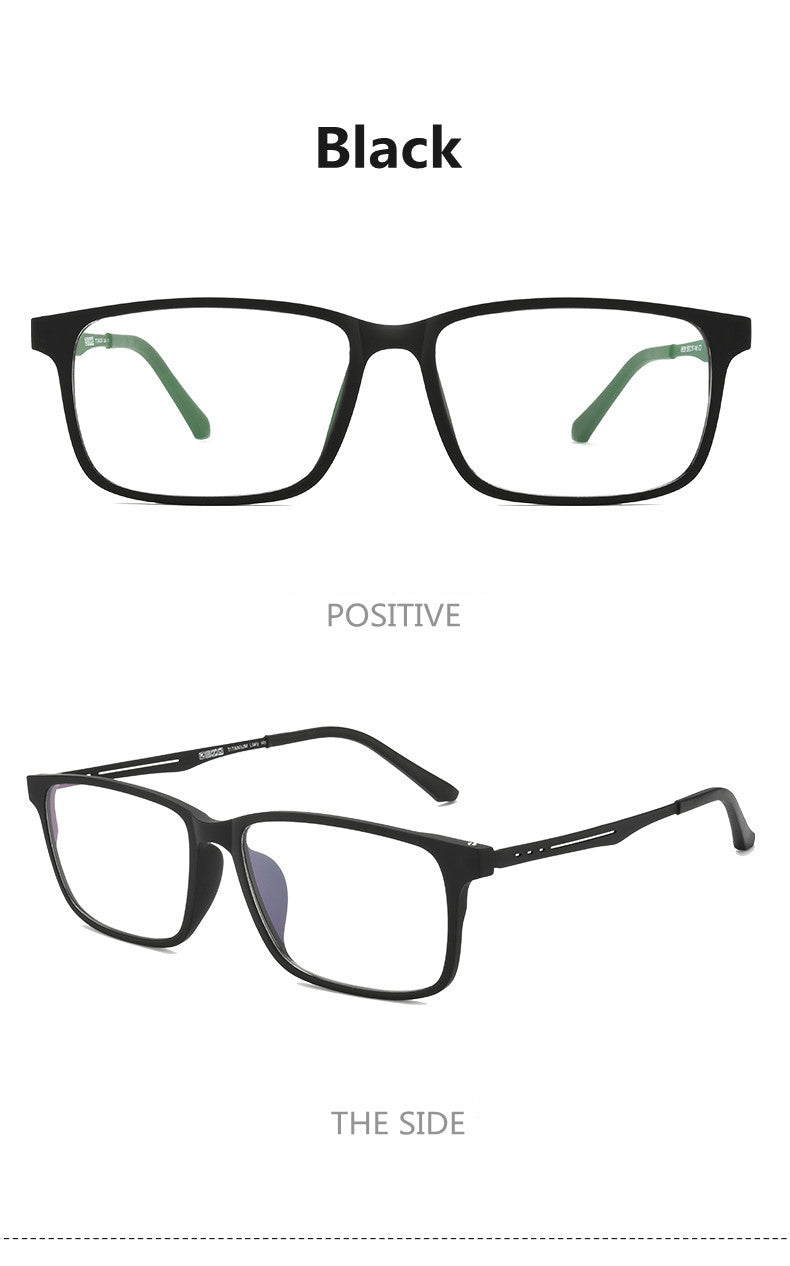 Kocolior Unisex Full Rim Square Tr 90 Titanium Hyperopic Reading Glasses F3003.