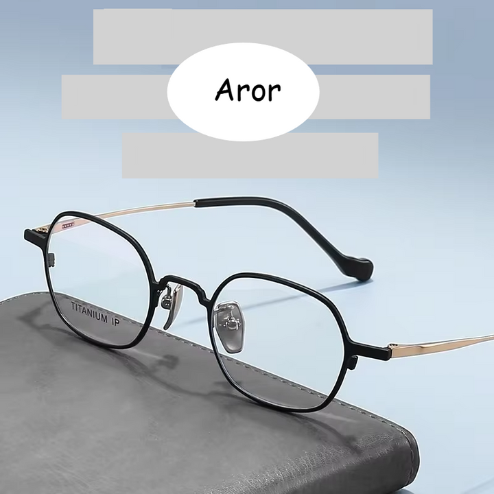 Aror Women's Full Rim Polygon Square Titanium Acetate Eyeglasses 41338