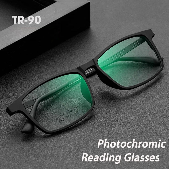 Kocolior Unisex Full Rim Square Titanium Alloy Hyperopic Reading Glasses 9824 — view 2 | Kocolior at FuzWeb