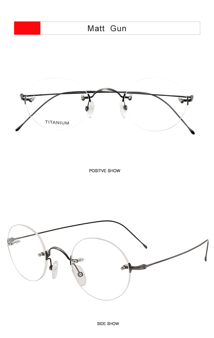 Krasivyy Womens Rimless Round Titanium Eyeglasses Kr8635 — view 8 | Krasivyy at FuzWeb
