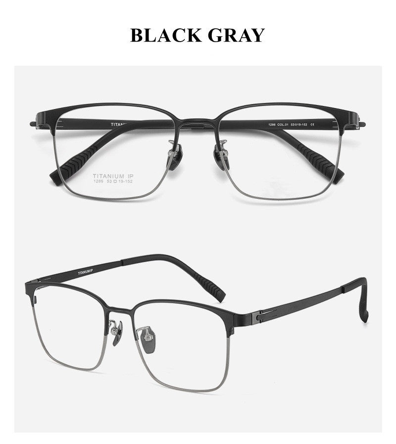 Chashma Ottica Mens Full Rim Square Titanium Eyeglasses 401285 — view 2 | Chashma Ottica at FuzWeb