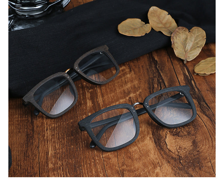 Hdcrafter Mens Full Rim Square Wood Alloy Eyeglasses Ps7055 — view 1 | Hdcrafter Eyeglasses at FuzWeb
