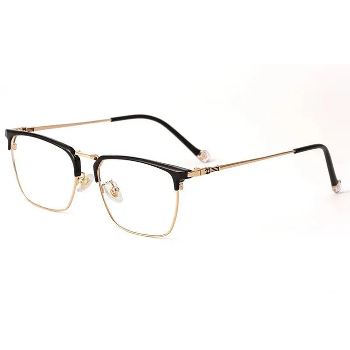 Kocolior Unisex Full Rim Square Titanium Alloy Hyperopic Reading Glasses 8628.