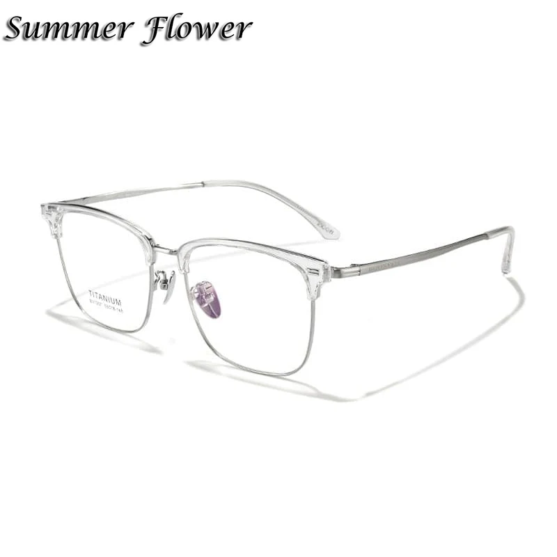 Summer Flower Unisex Full Rim Square Tr 90 Alloy Eyeglasses 67207