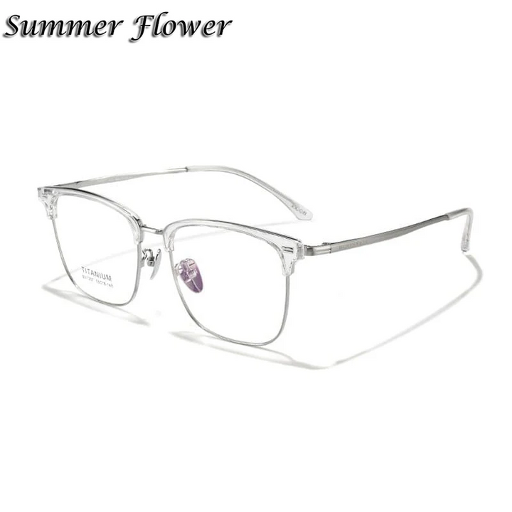 Summer Flower Unisex Full Rim Square Tr 90 Alloy Eyeglasses 67207