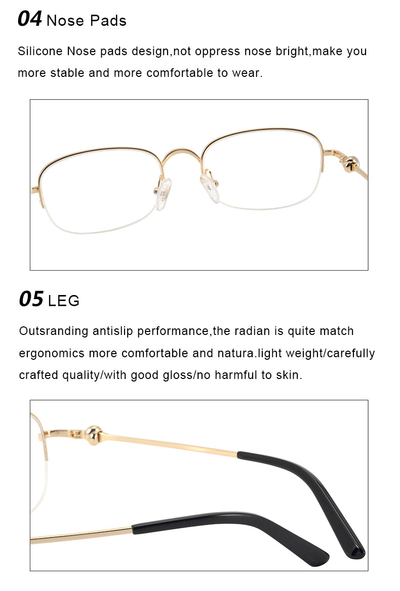Krasivyy Unisex Semi Rim Oval Square Titanium Eyeglasses 310347.