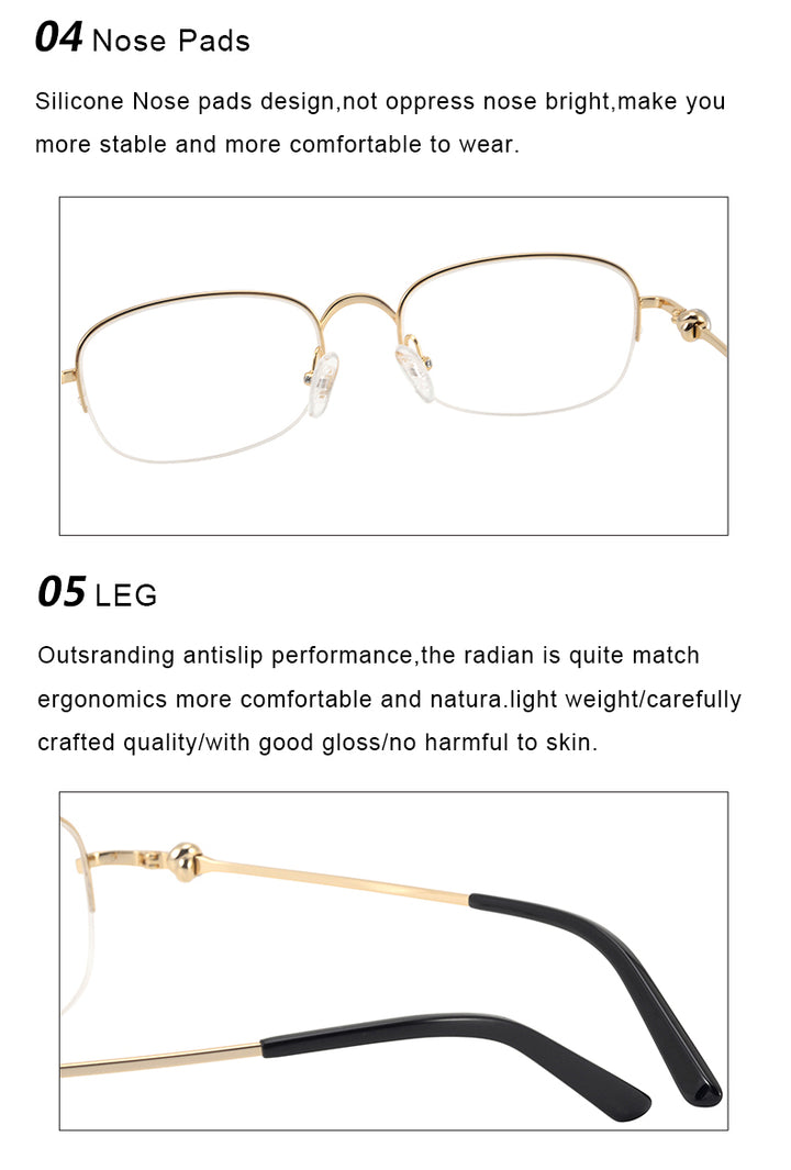 Krasivyy Unisex Semi Rim Oval Square Titanium Eyeglasses 310347.
