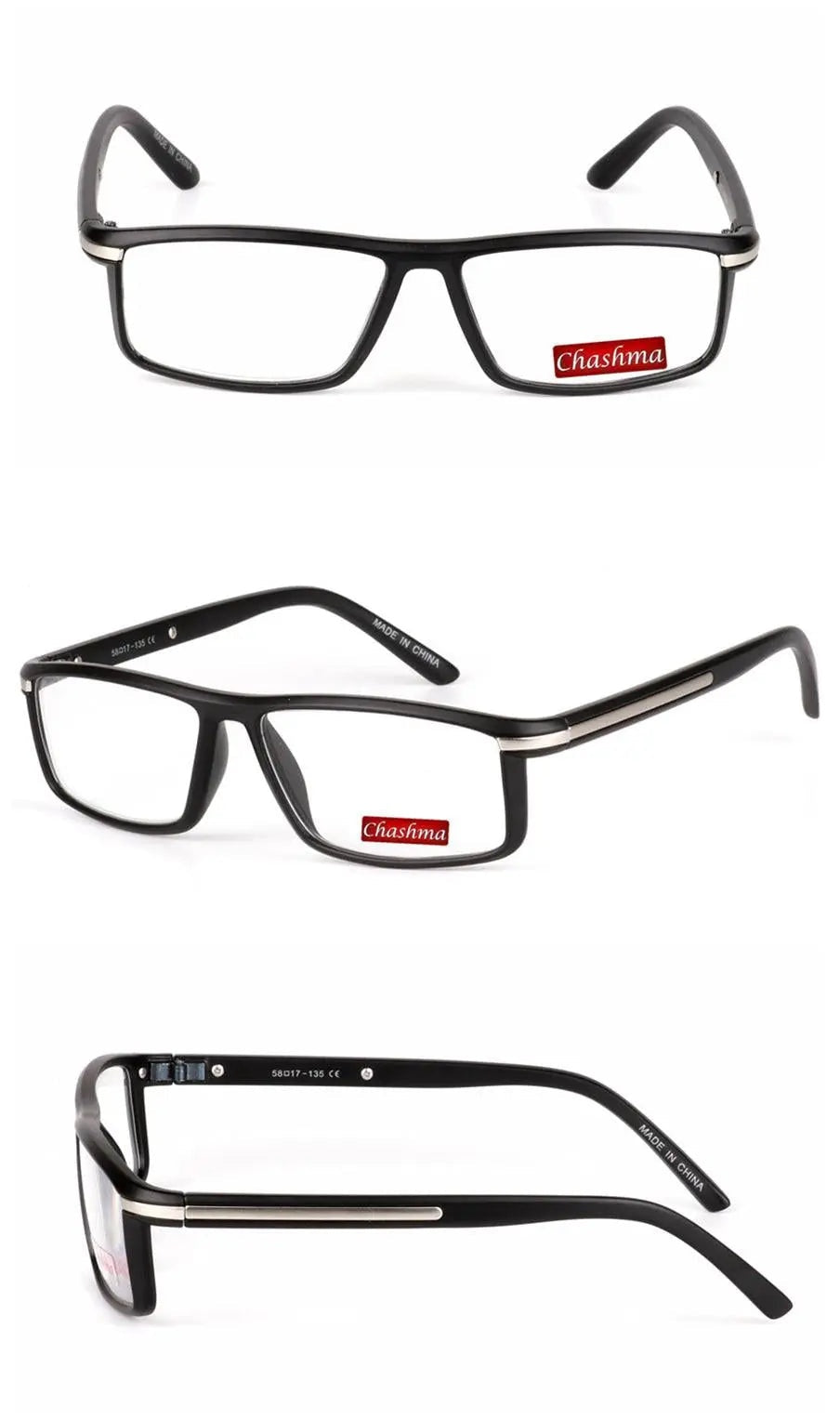 Chashma Unisex Full Rim Square Titanium Tr 90  Reading Glasses 1356 — view 2 | Chashma at FuzWeb
