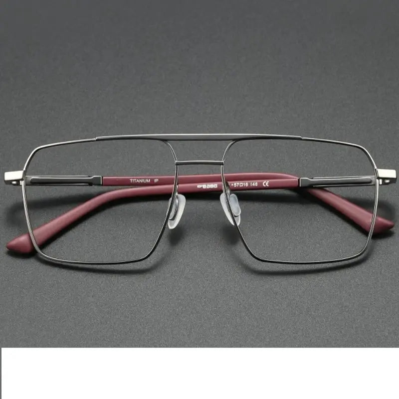 Aror Full Rim 838600 Men’s Double Bridge Steel Square Frames FuzWeb