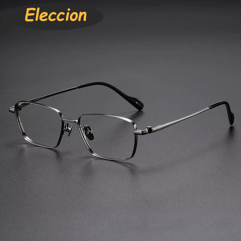 Eleccion Women's Full Rim Square Titanium Eyeglasses 81016 Full Rim Eleccion Grey