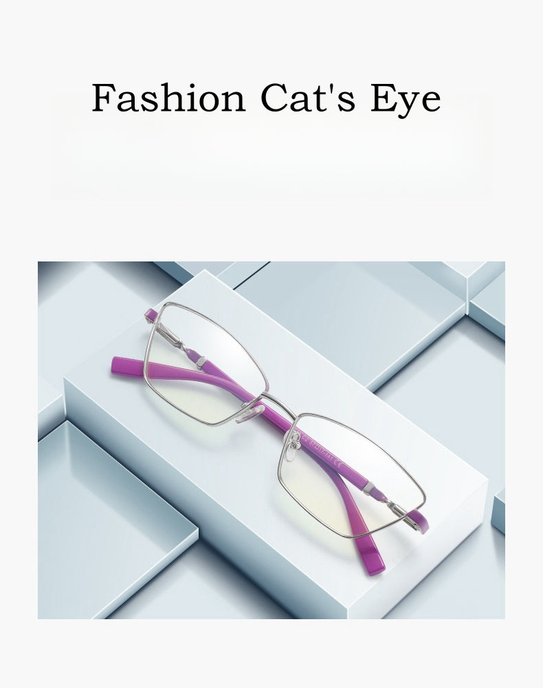 Yimaruili Womens Full Rim Square Cat Eye Alloy Eyeglasses  Y3012 — view 2 | Yimaruili Eyeglasses at FuzWeb