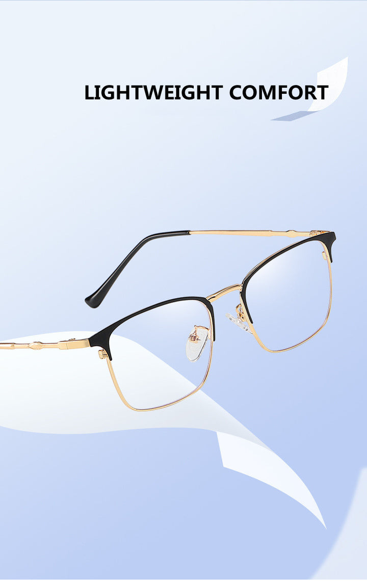 Kocolior Unisex Full Rim Square Alloy Hyperopic Reading Glasses 101902 — view 3 | Kocolior at FuzWeb