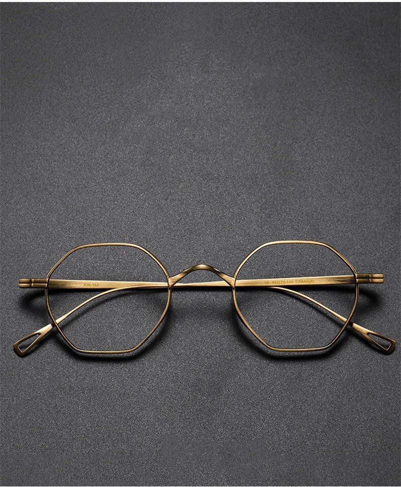 Aimee Unisex Full Rim Small Hexagon Titanium Eyeglasses 112152 — view 2 | Aimee at FuzWeb