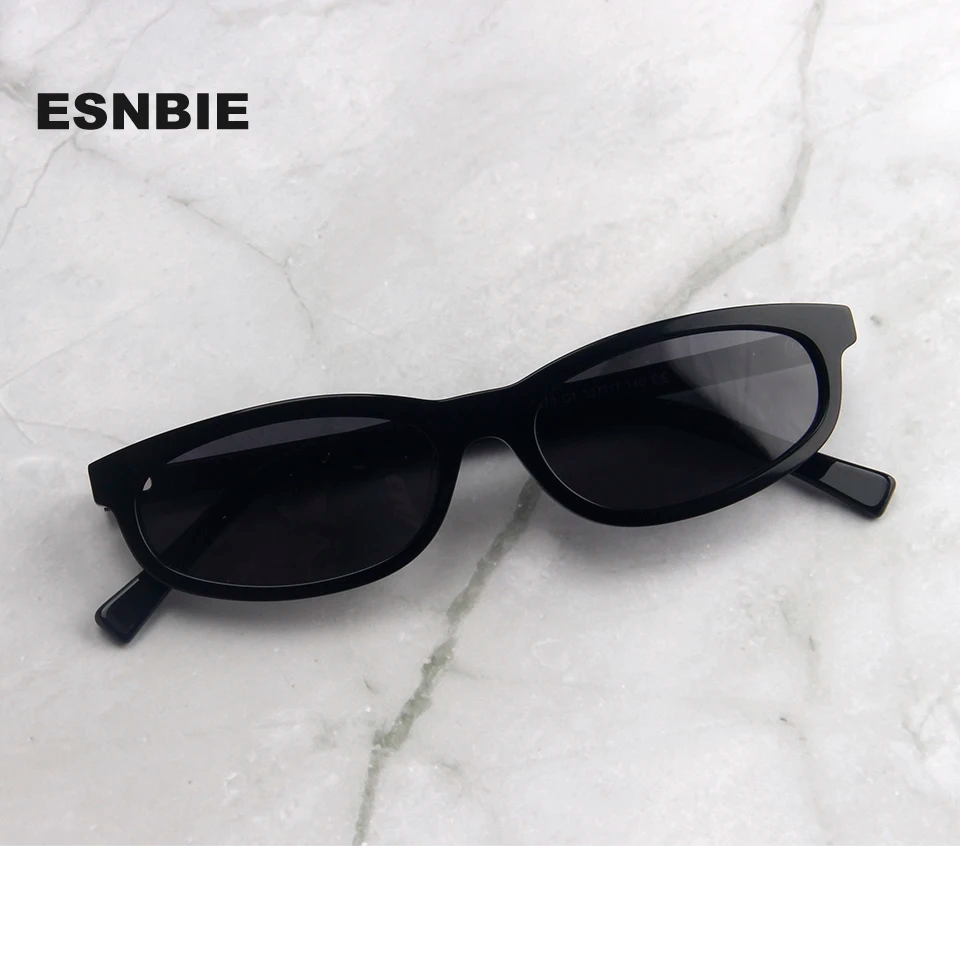 Esnbie Women's Full Rim Slim Oval Rectangle Acetate Sunglasses 240791