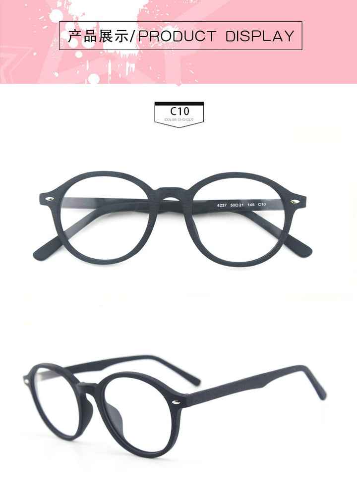 Hdcrafter Unisex Full Rim Round Oval Wood Metal Frame Eyeglasses 4237 — view 8 | Hdcrafter Eyeglasses at FuzWeb