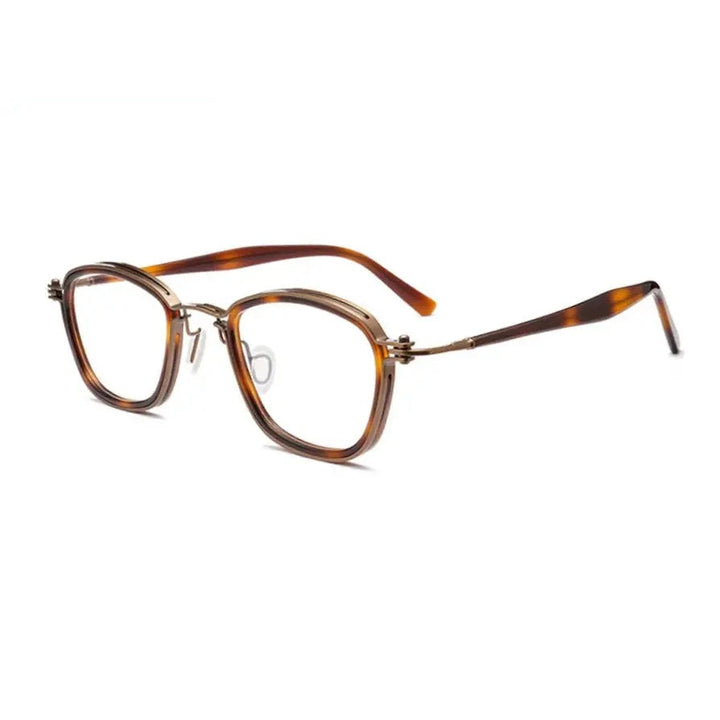 Chashma Ottica Unisex Full Rim Square Acetate Titanium Eyeglasses 795861