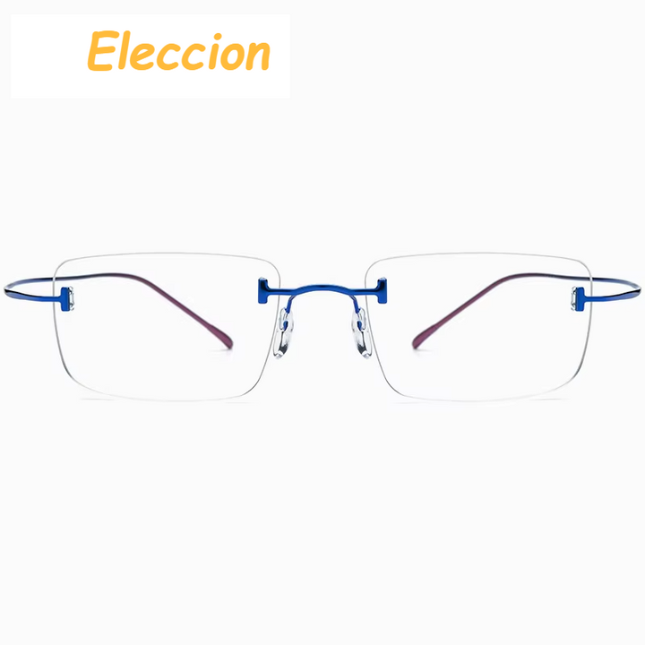 Eleccion Women's Rimless Square Titanium Eyeglasses 185871 Rimless Brightzone