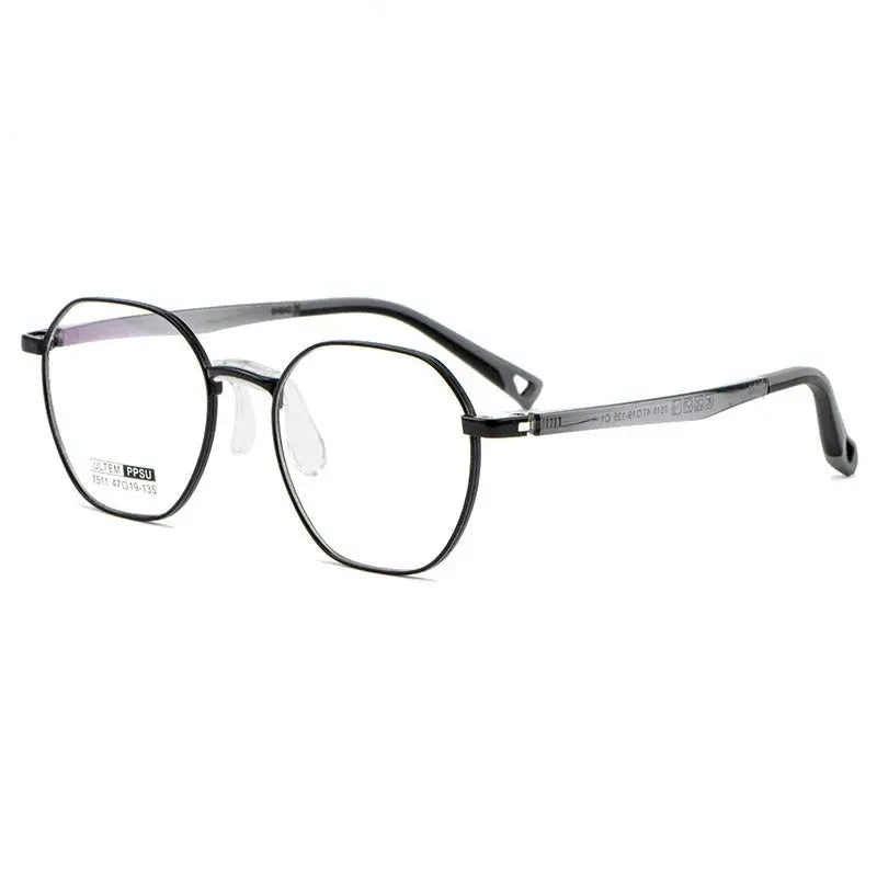 Chashma Ottica Unisex Youth Full Rim Polygon Titanium Eyeglasses 777511