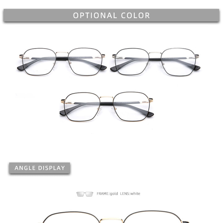 Laoyehui Unisex Eyeglasses Alloy Ultra Light Polygon Frame 9012.