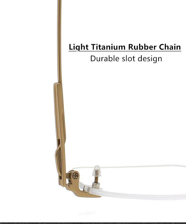 Aimee Unisex Rimless Polygon Square Titanium Eyeglasses 80814 — view 3 | Aimee at FuzWeb