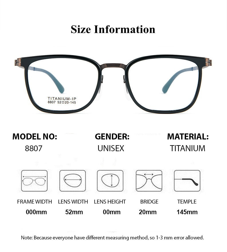 Chashma Unisex Full Rim Square Titanium Tr 90 Eyeglasses 8807 — view 2 | Chashma at FuzWeb