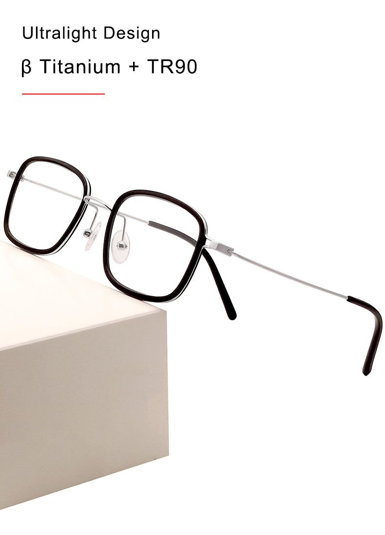 Krasivyy Unisex Full Rim Square Acetate Titanium Eyeglasses 16046 — view 2 | Krasivyy at FuzWeb