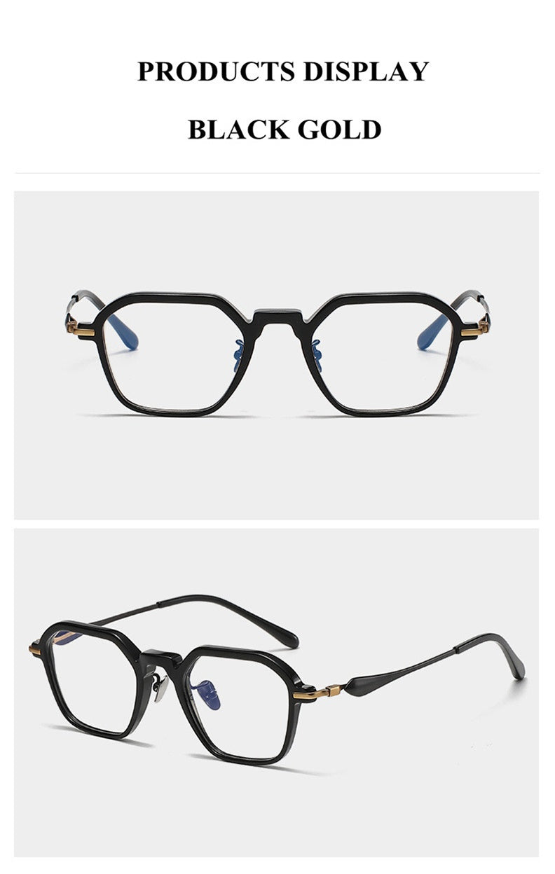 Chashma Unisex Full Rim Polygon Square Acetate Titanium Eyeglasses 36065 — view 2 | Chashma at FuzWeb