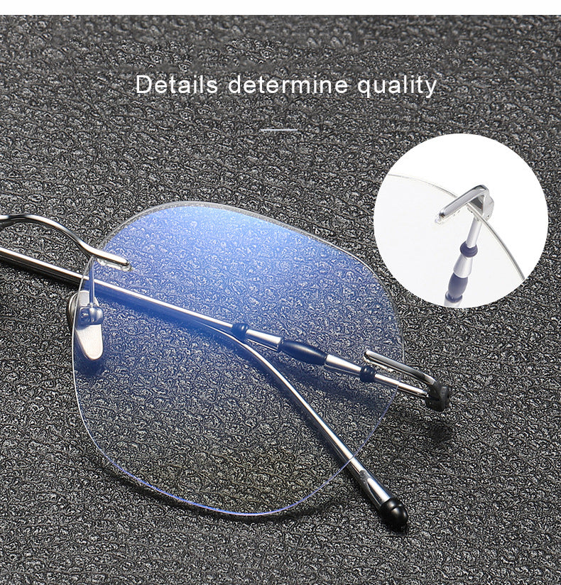 Krasivyy Womens Rimless Flat Top Oval Titanium Eyeglasses 75930 — view 1 | Krasivyy at FuzWeb