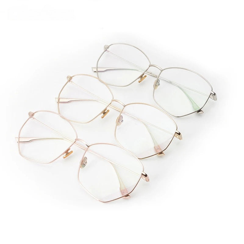 Chashma Ochki Womens Full Rim Irregular Octagon Titanium Eyeglasses 8302 — view 5 | Chashma Ochki at FuzWeb