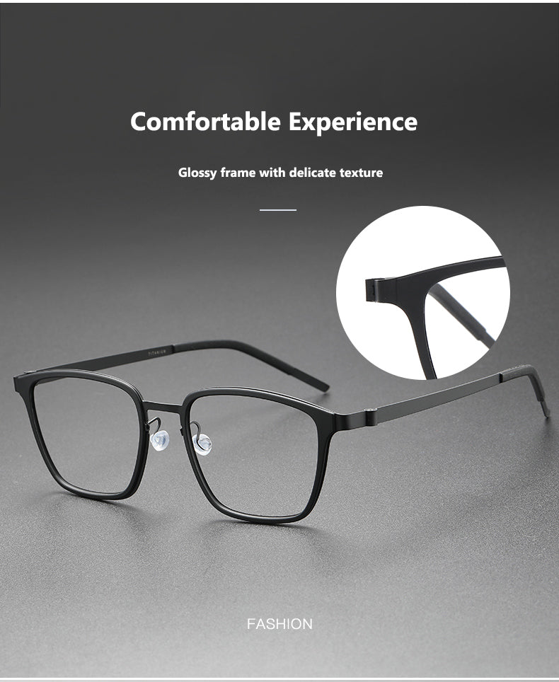 Oveliness Unisex Full Rim Big Square Acetate Titanium Eyeglasses 599749 — view 1 | Oveliness at FuzWeb