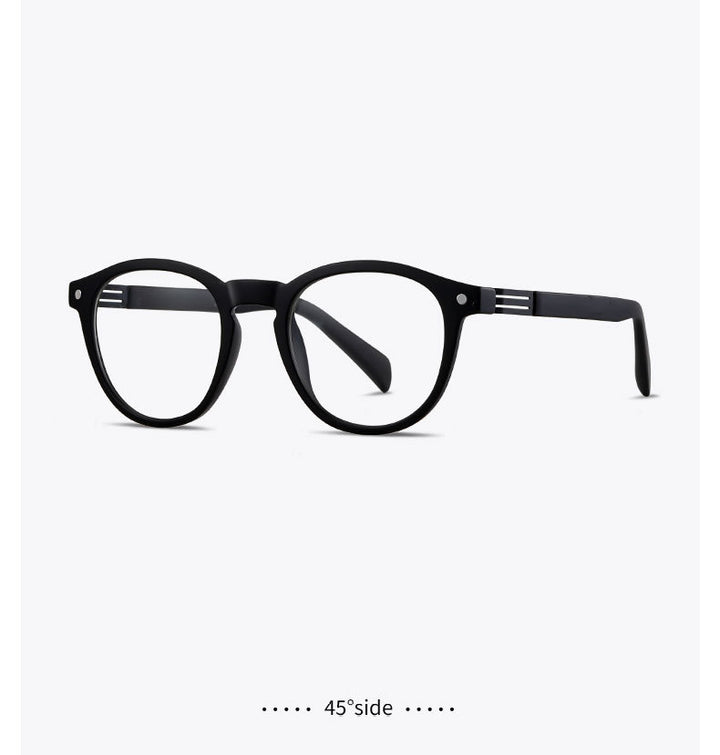 Kansept Unisex Full Rim Round Tr 90 Titanium Reading Glasses Clip On Sunglasses 33103.