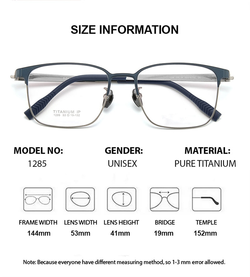 Chashma Ottica Mens Full Rim Square Titanium Eyeglasses 771285 — view 1 | Chashma Ottica at FuzWeb