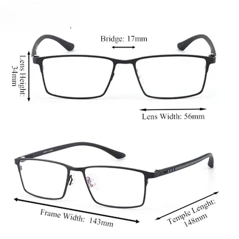 Chashma Ottica Mens Full Rim Square Titanium Alloy Eyeglasses 779386 — view 2 | Chashma Ottica at FuzWeb