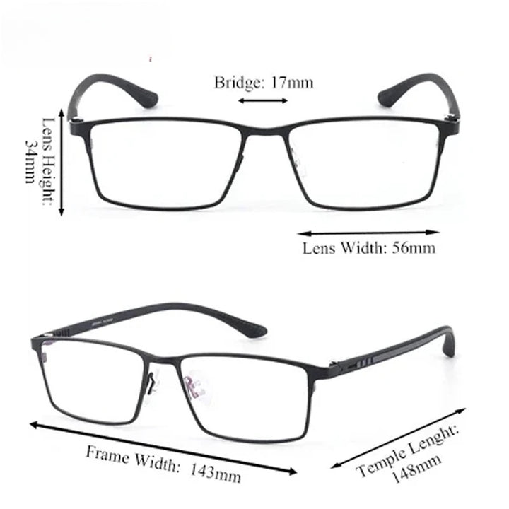 Chashma Ottica Mens Full Rim Square Titanium Alloy Eyeglasses 779386 — view 2 | Chashma Ottica at FuzWeb