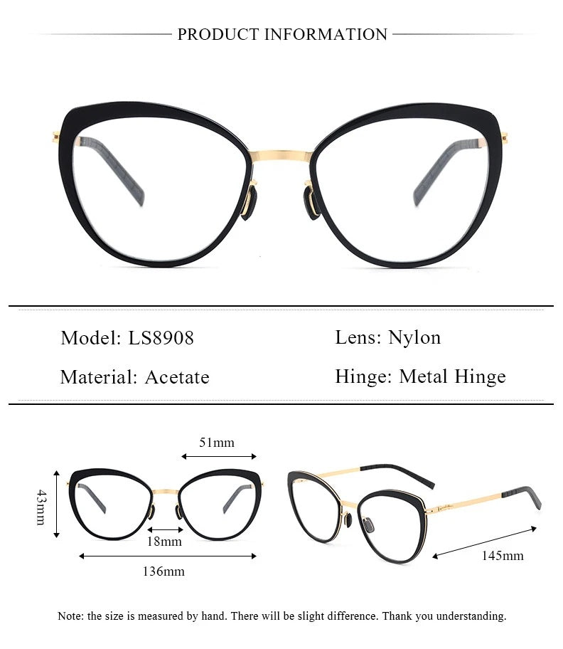 Chashma Ochki Womens Full Rim Square Cat Eye Acetate Alloy Eyeglasses 8908 — view 12 | Chashma Ochki at FuzWeb