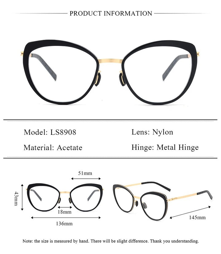 Chashma Ochki Womens Full Rim Square Cat Eye Acetate Alloy Eyeglasses 8908 — view 12 | Chashma Ochki at FuzWeb