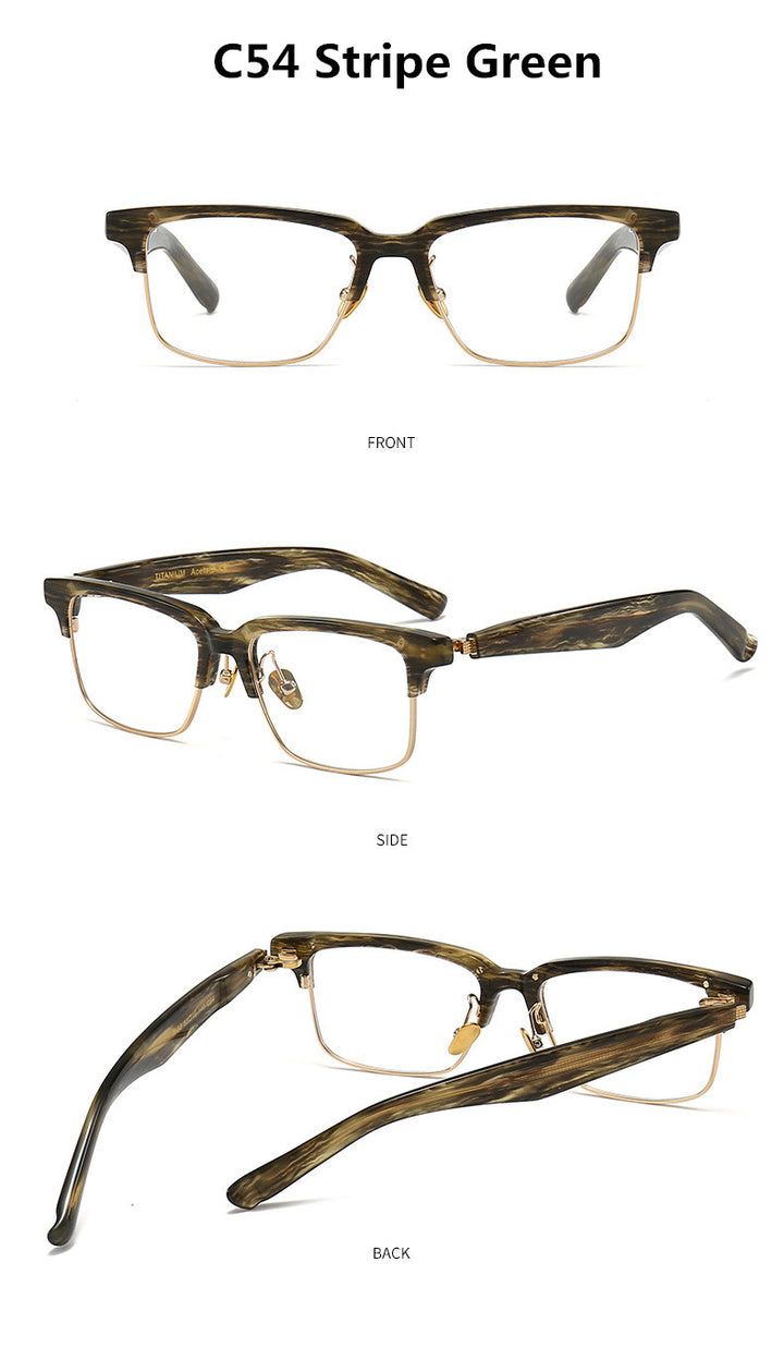 Aimee Unisex Full Rim Square Titanium Acetate Eyeglasses 478193 FuzWeb