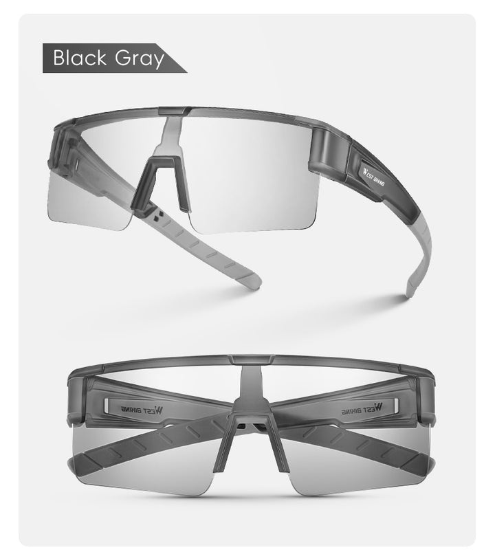 West Biking Unisex Semi Rim Square Over Frame Polycarbonate Sunglasses 770703.