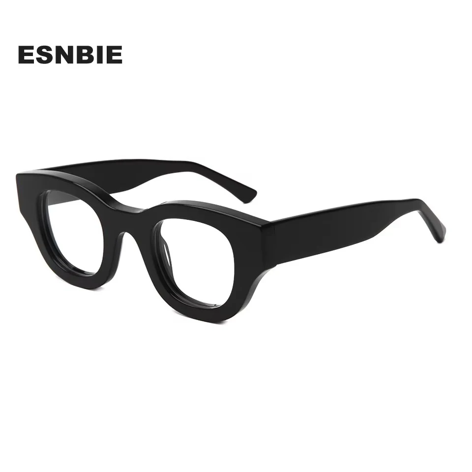 Esnbie Men's Full Rim Big Square Thick Acetate Eyeglasses 230431