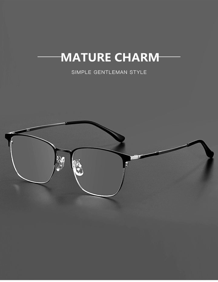 Kocolior Unisex Full Rim Square Acetate Alloy Hyperopic Reading Glasses 91872 — view 1 | Kocolior at FuzWeb