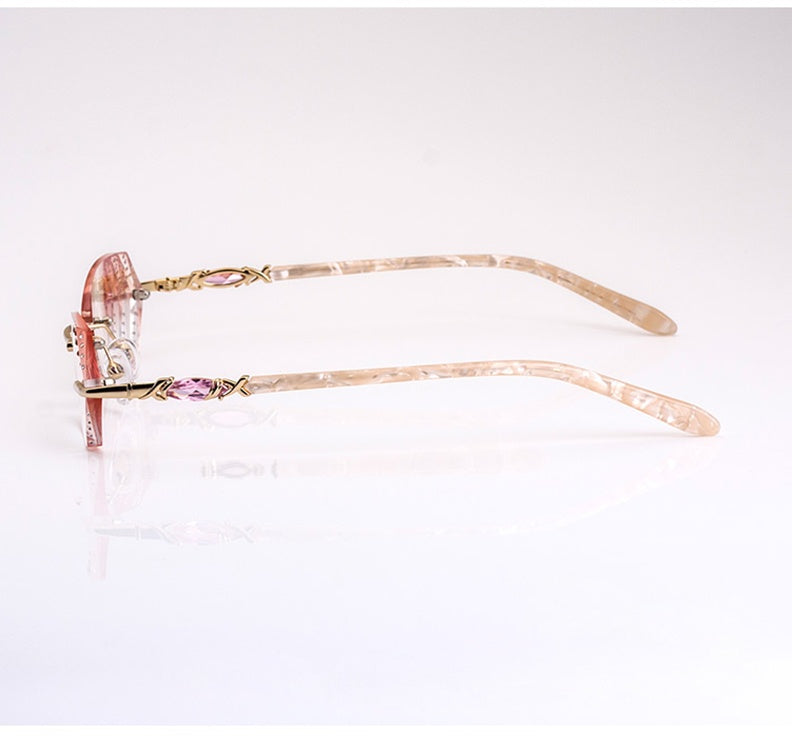 Chashma Womens Rimless Oval Alloy Eyeglasses 016 — view 10 | Chashma at FuzWeb