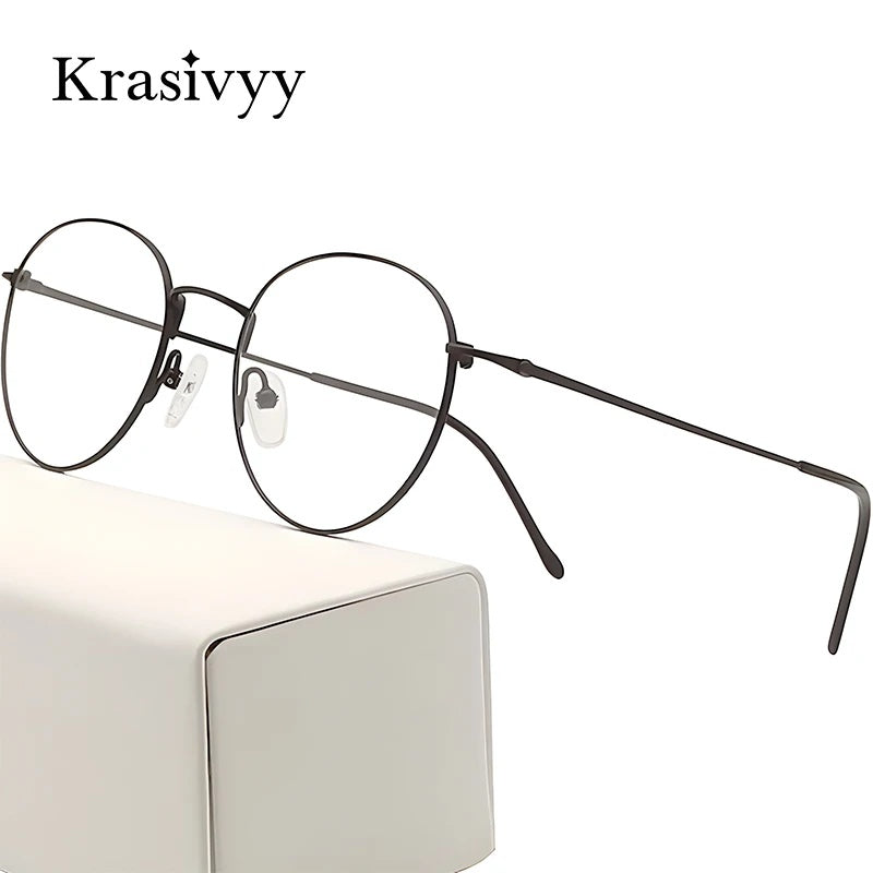 Krasivyy Womens Full Rim Oval Square Titanium Eyeglasses 916048 — view 1 | Krasivyy at FuzWeb