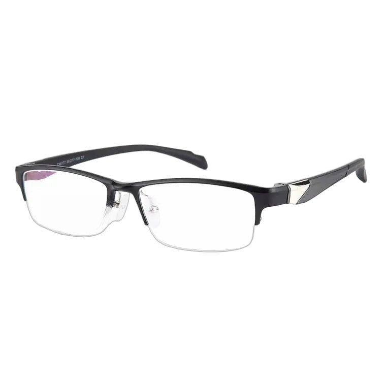 Chashma Ottica Men's Semi Rim Square Tr 90 Alloy Sport Eyeglasses 6177 - Black
