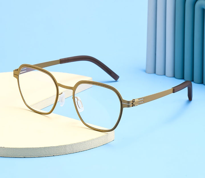 Bobbie Womens Full Rim Polygon Oval Screwless Steel Eyeglasses 464818 — view 2 | Bobbie at FuzWeb