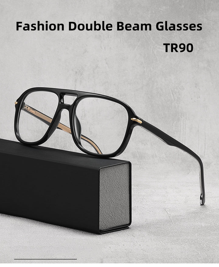 Kocolior Unisex Full Rim Square Double Bridge Tr 90 Titanium Photochromic Reading Glasses 82120 — view 1 | Kocolior at FuzWeb