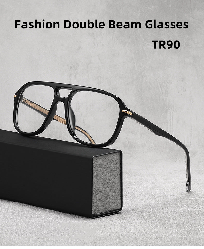 Kocolior Unisex Full Rim Square Double Bridge Tr 90 Titanium Photochromic Reading Glasses 82120 — view 1 | Kocolior at FuzWeb