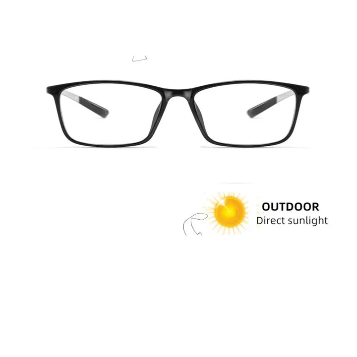 Kocolior Unisex Full Rim Square Carbon Fibre Tr 90 Hyperopic Reading Glasses 0017.