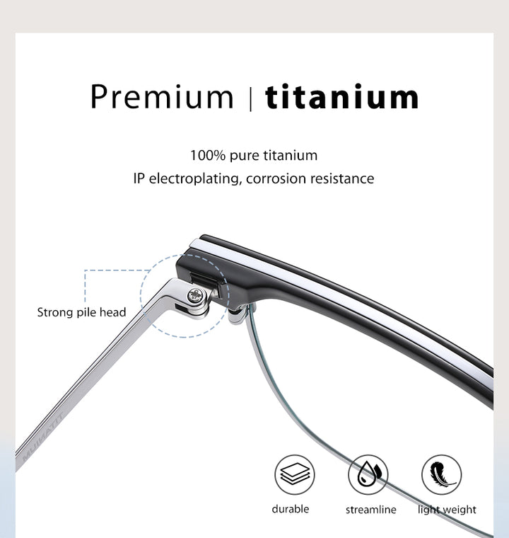 Ziroasat Mens Full Rim Square Titanium Tr 90 Eyeglasses 62031 — view 1 | Zirosat at FuzWeb