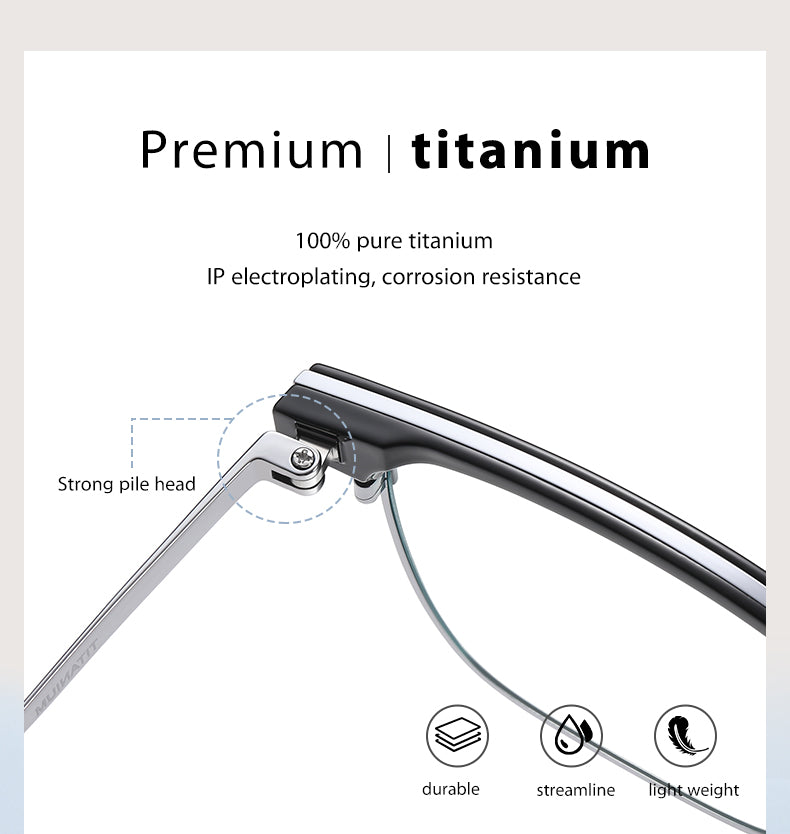 Ziroasat Mens Full Rim Square Titanium Tr 90 Eyeglasses 62031 — view 1 | Zirosat at FuzWeb